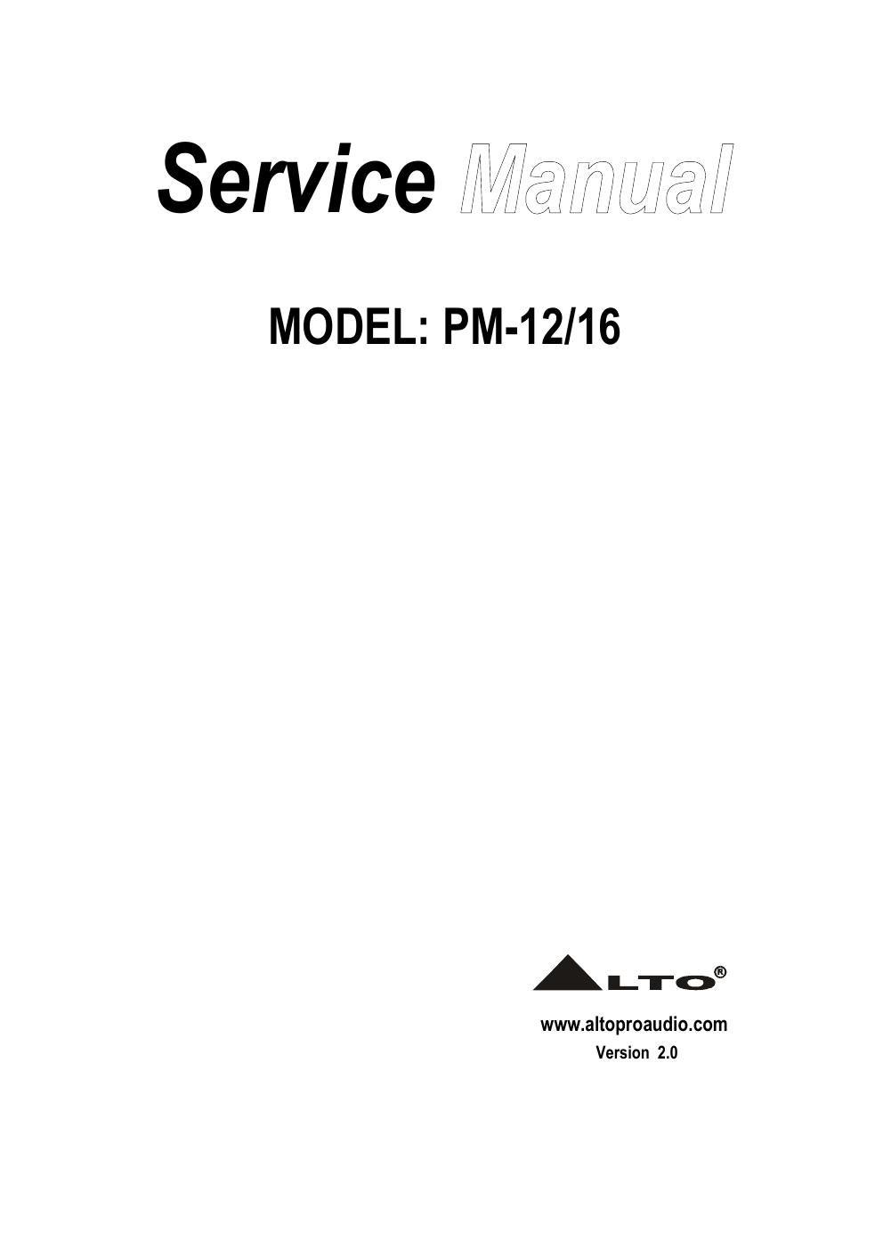 alto pm 12 service manual
