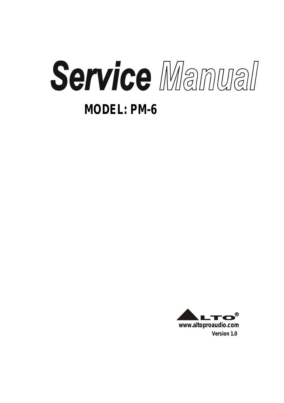 alto pm 6 service manual