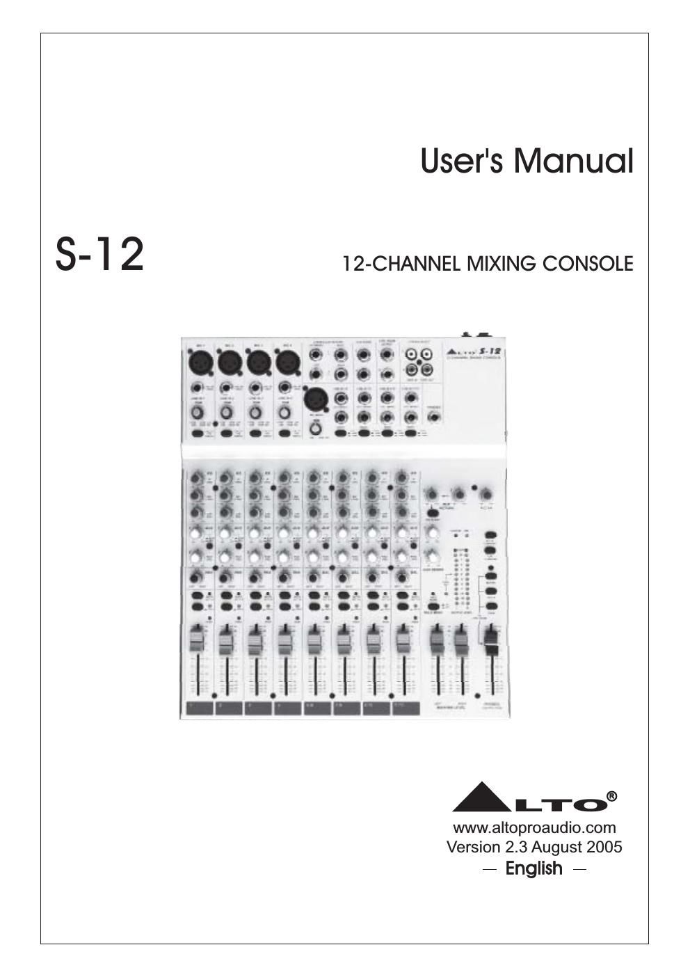 alto s 12 user manual