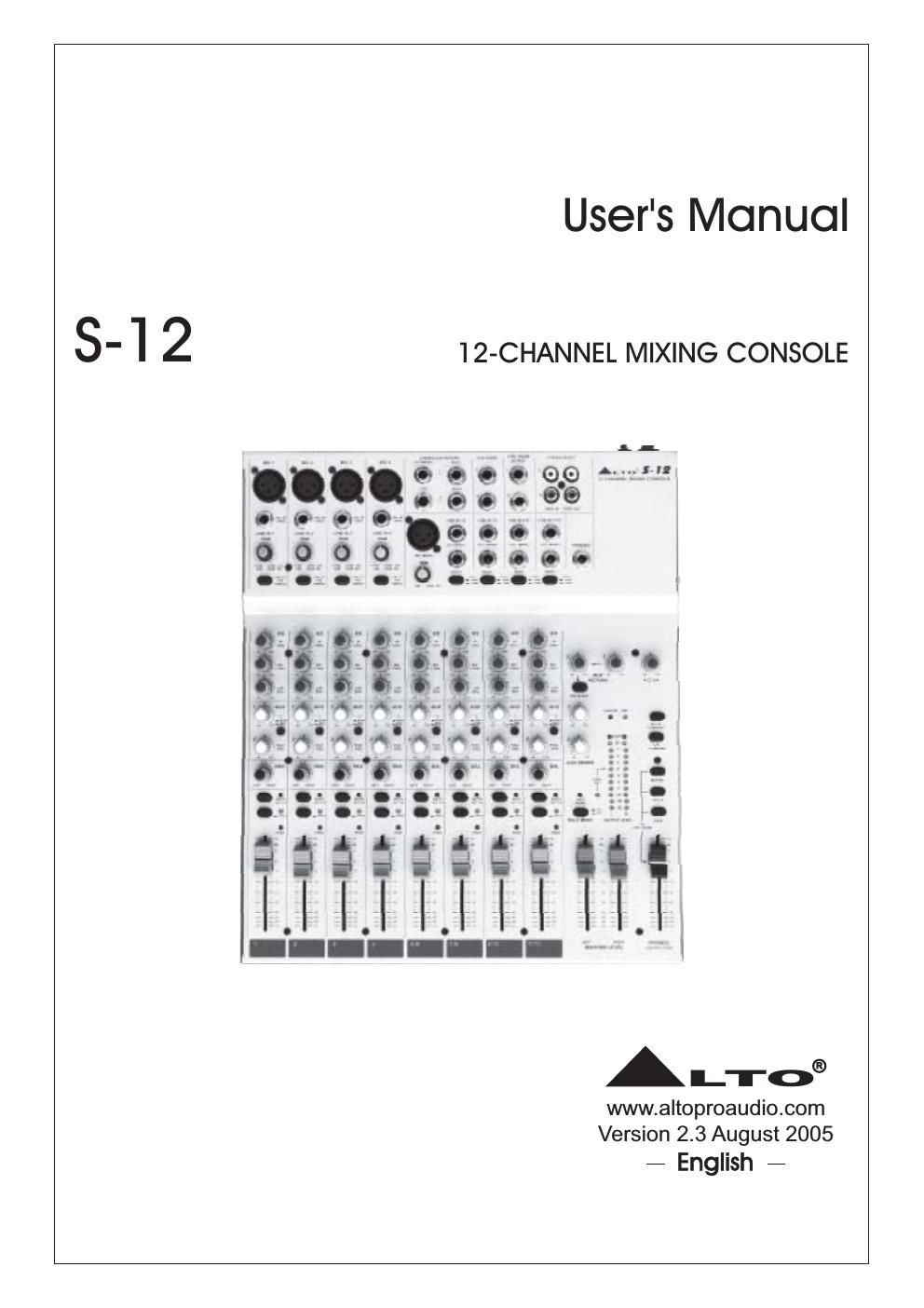 alto s 12 users manual
