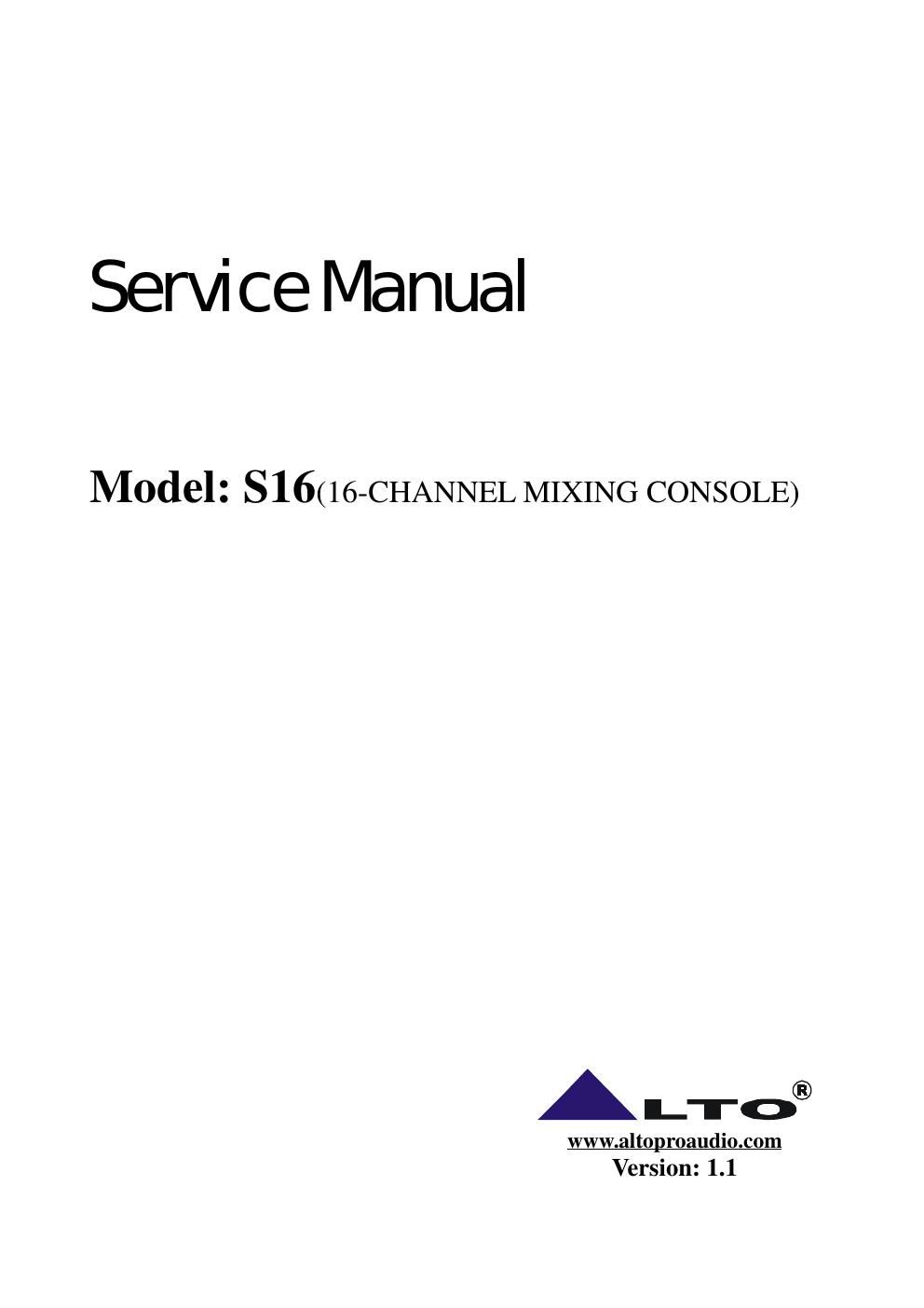 alto s 16 mixer service manual