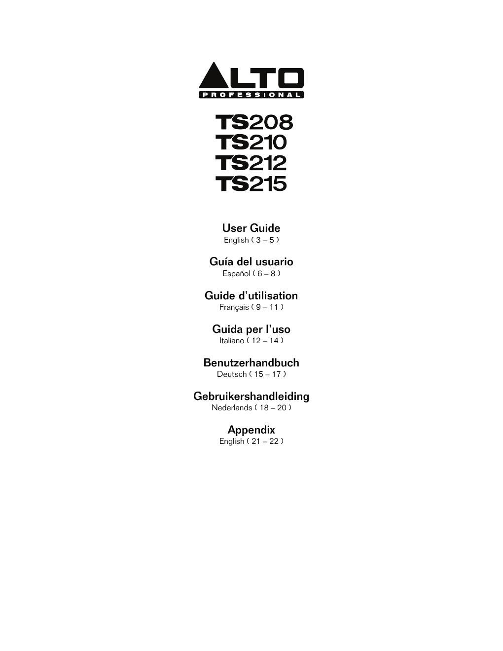 alto ts 208 user guide