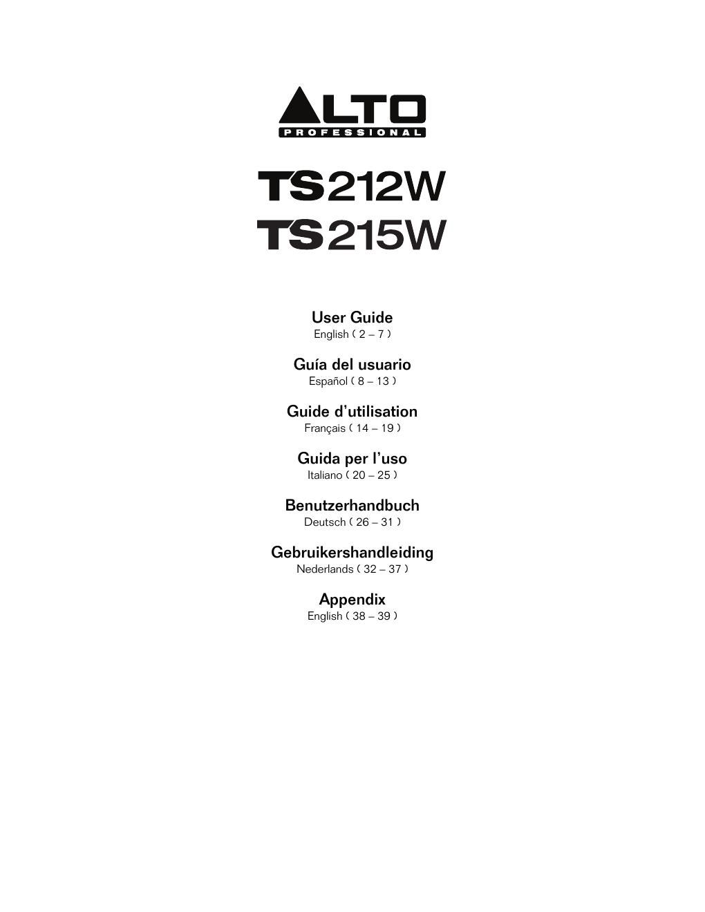 alto ts 215w user guide
