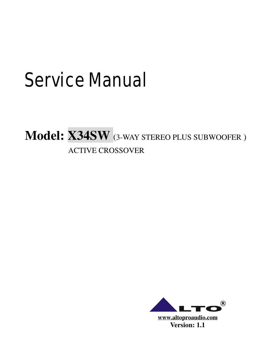 alto x 34sw active crossover service manual