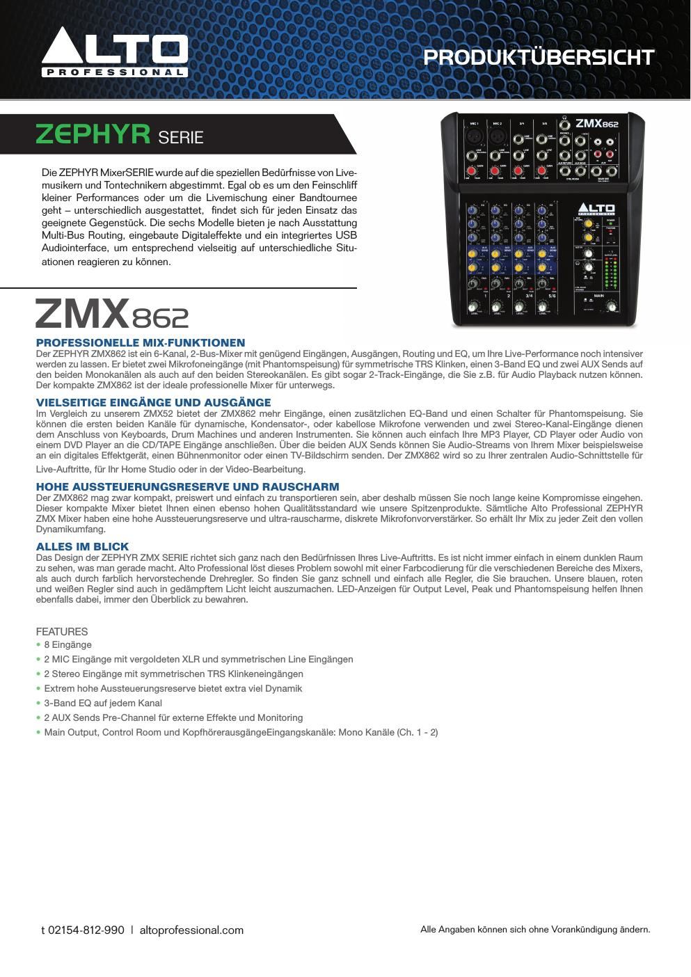 alto zmx 862 brochure