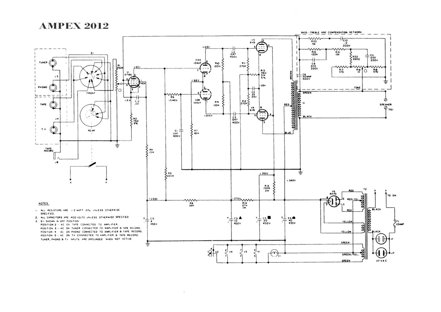 Ampex 2012 Schematic