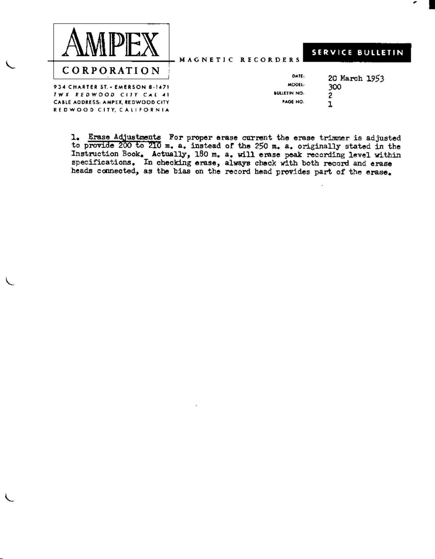 Ampex 300 SB Service Manual