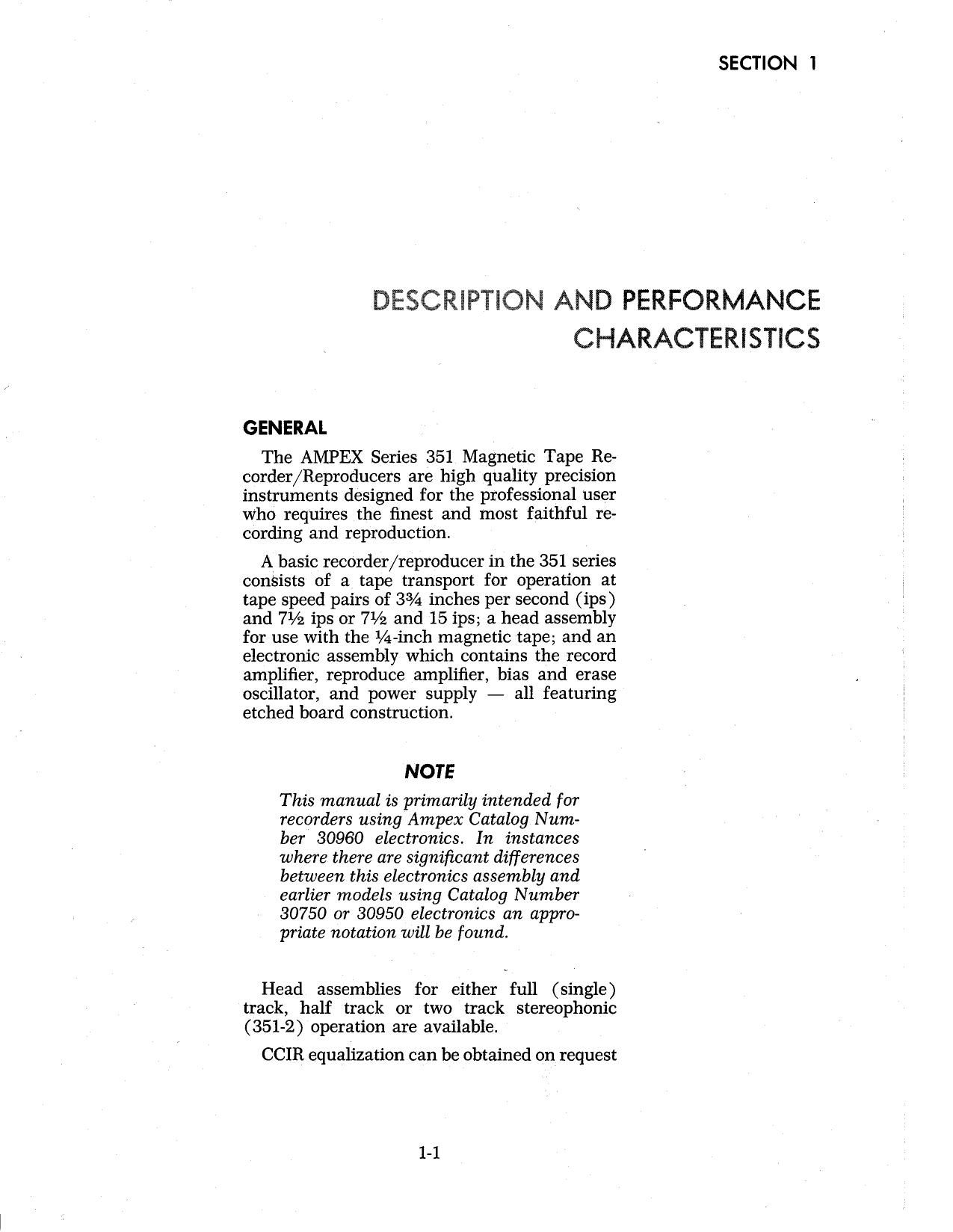 Ampex 351 Owners Manual