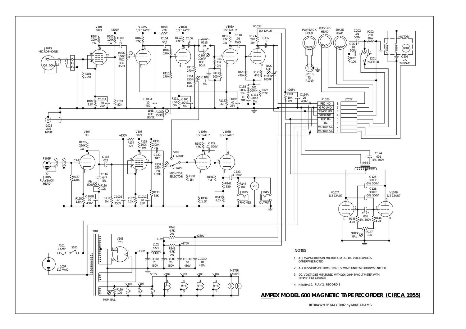 Ampex 600 Schematic