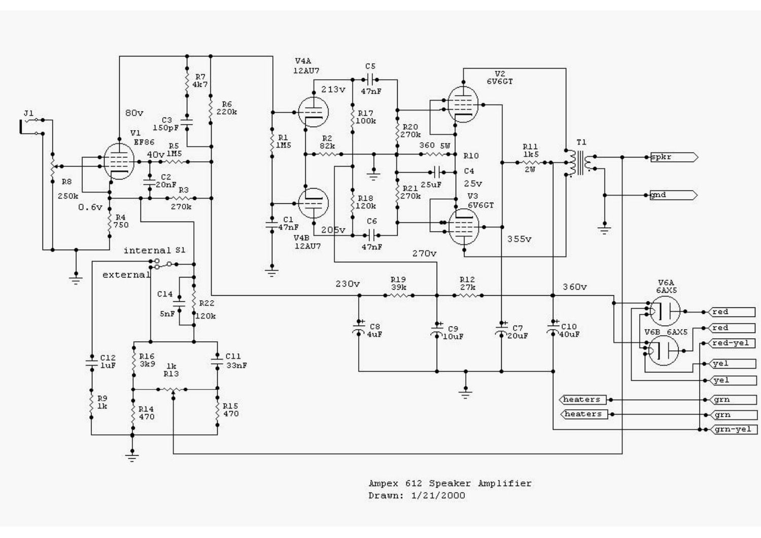 Ampex 612 Schematic