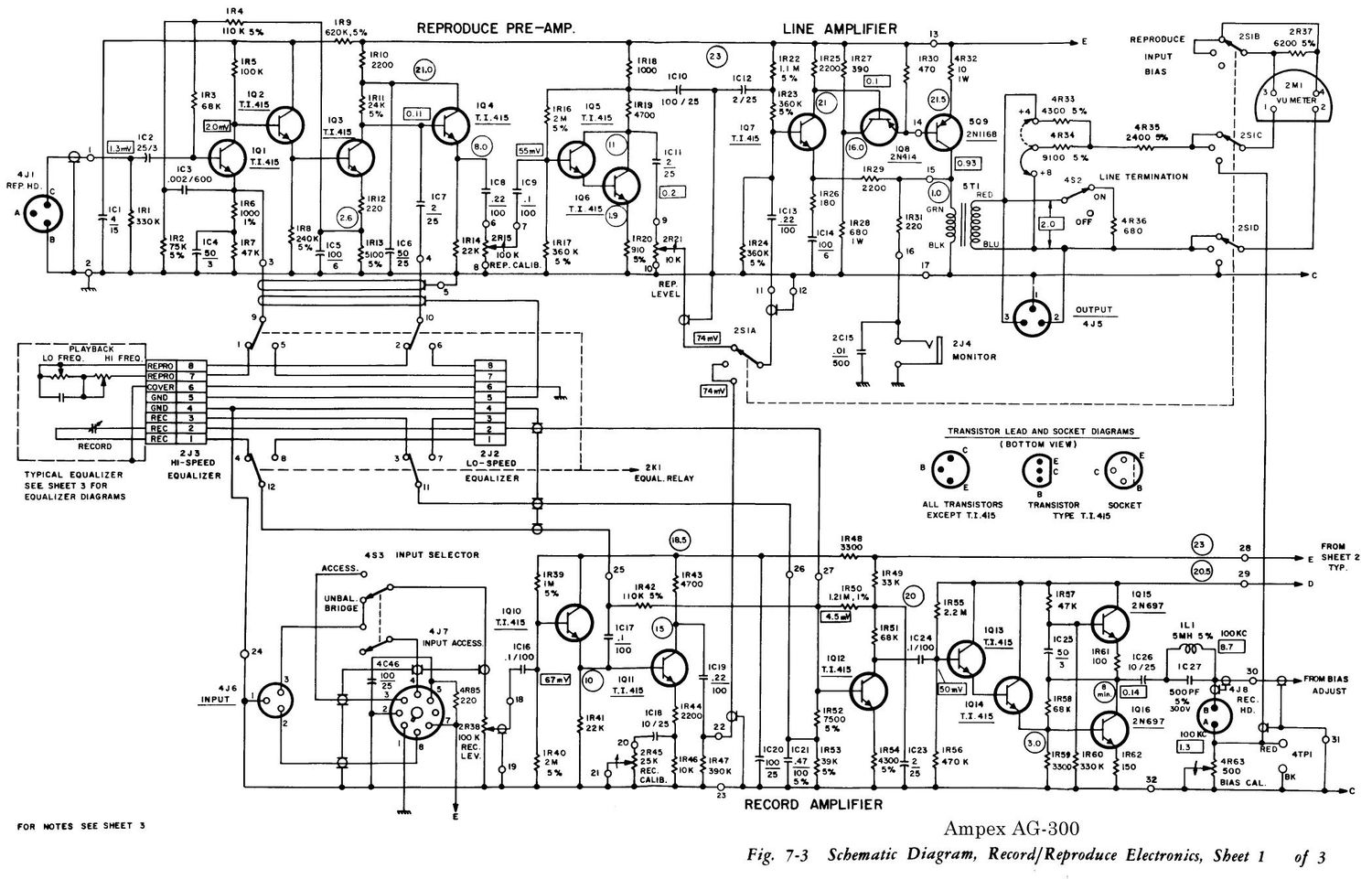 Ampex AG 300 Schematic