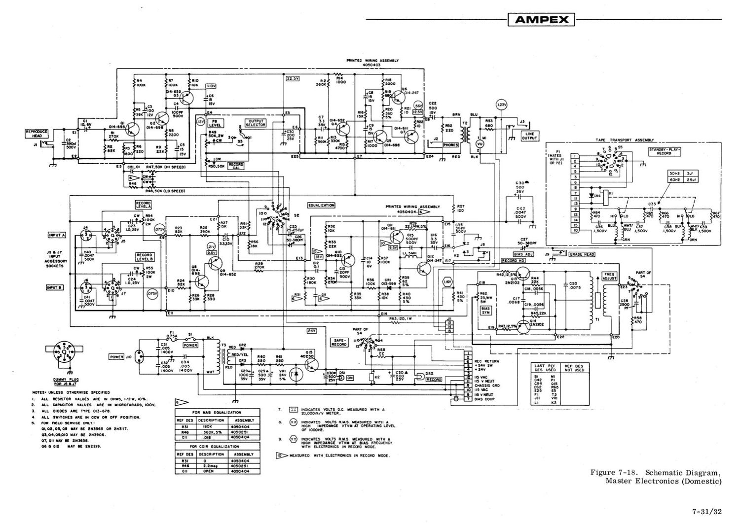 Ampex AG 600B Schematic