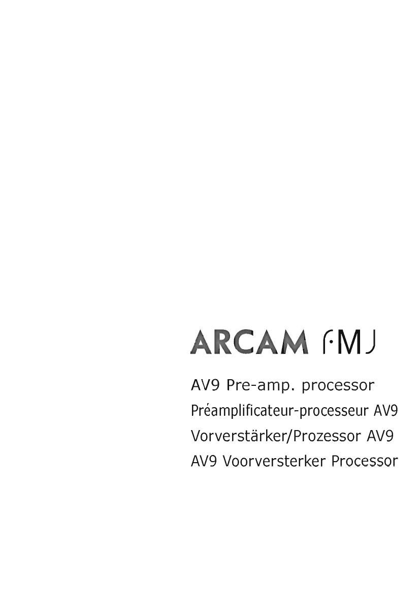 Arcam AV9 Owners Manual