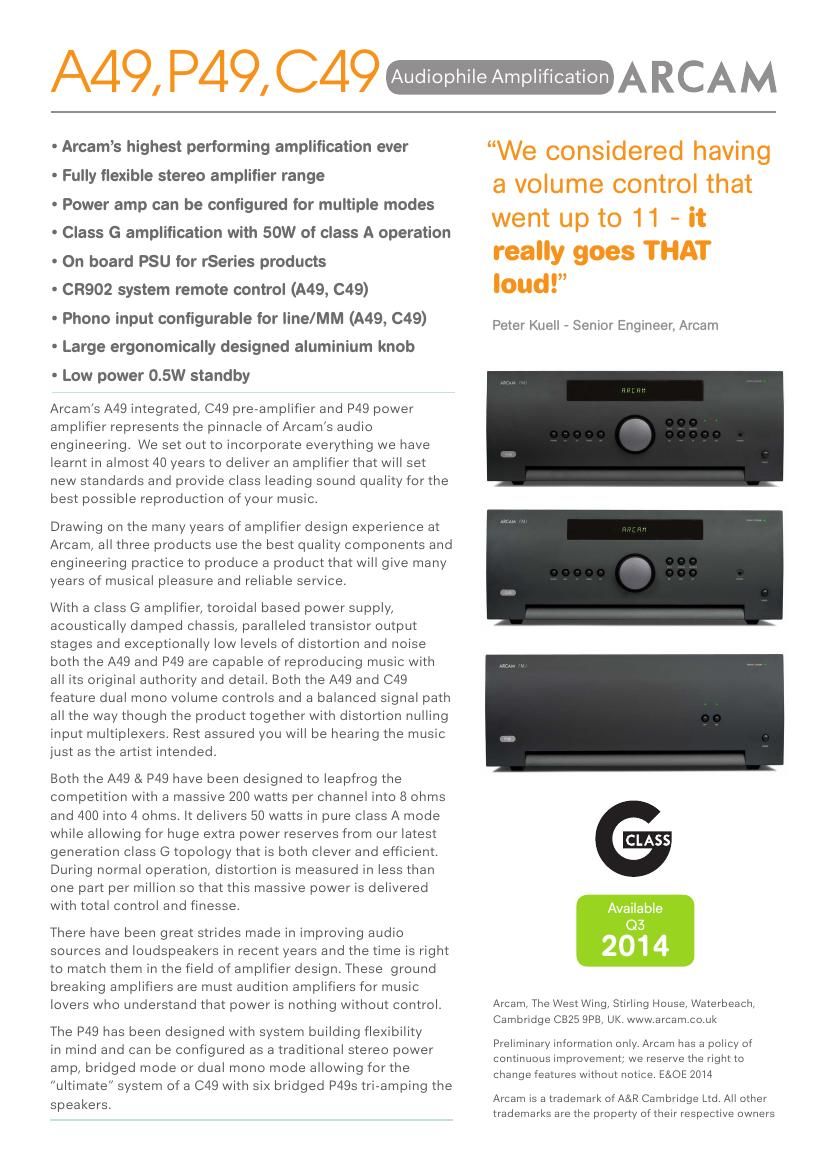 Arcam C49 Brochure