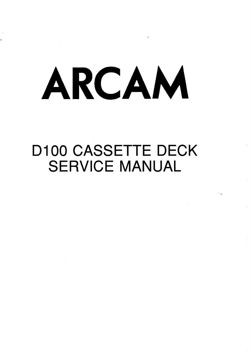 Arcam D 100 Service Manual