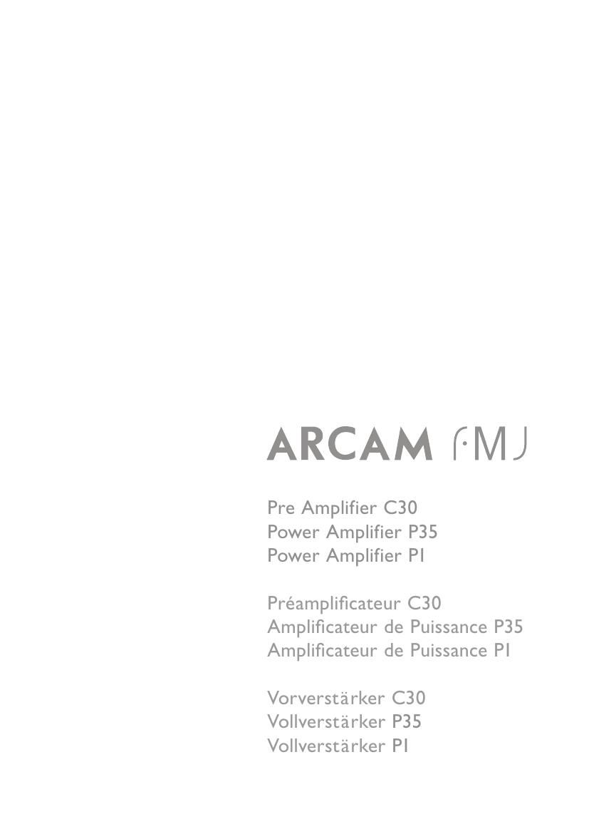 Arcam P35 Owners Manual