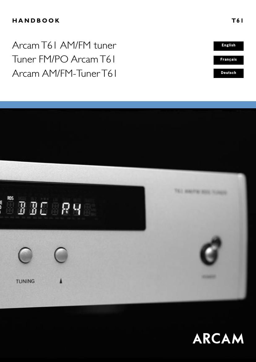 Arcam T61 Owners Manual