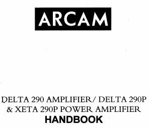Arcam XETA 290P Owners Manual