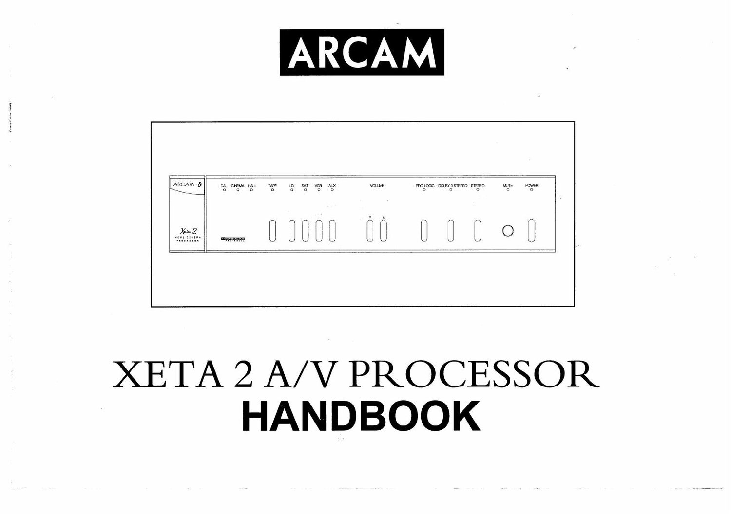 Arcam XETA 2V Processor Owners Manual