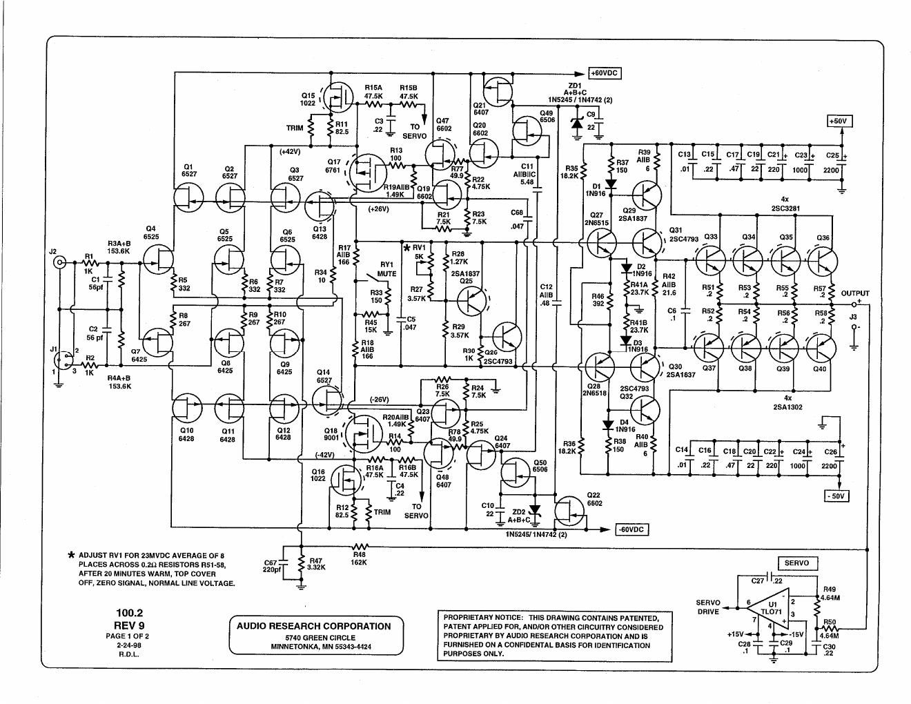 audio research 100 2 schematic