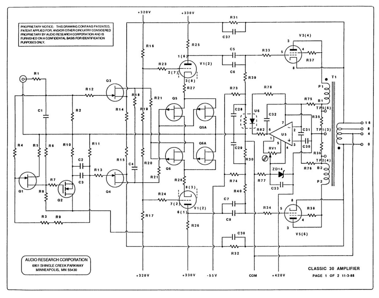 audio research classic 30 schematic