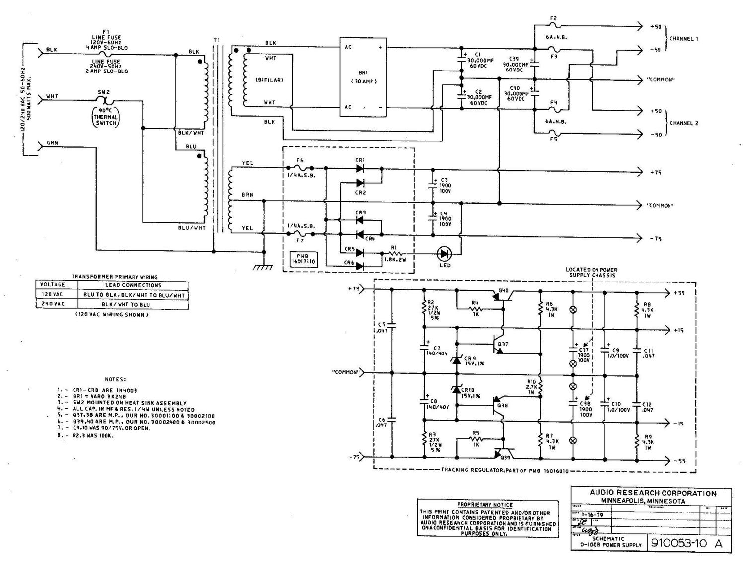 audio research d 100 b schematic