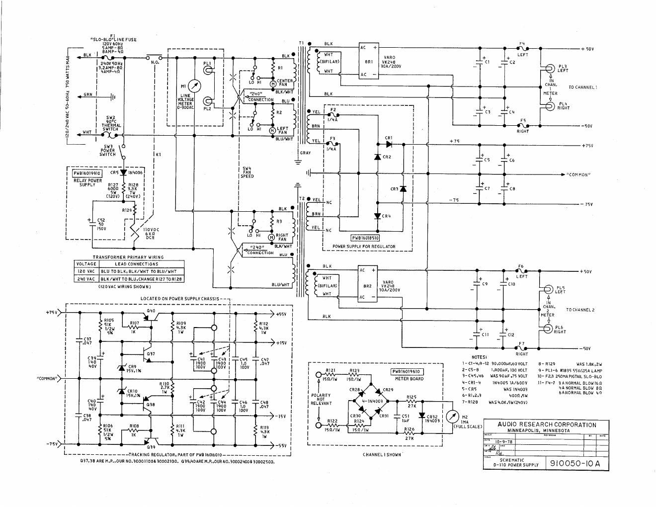 audio research d 110 schematic