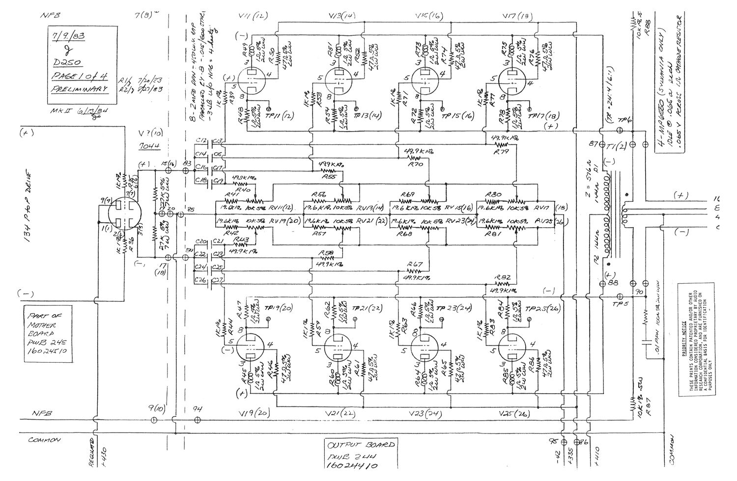 audio research d 250 pwr schematic