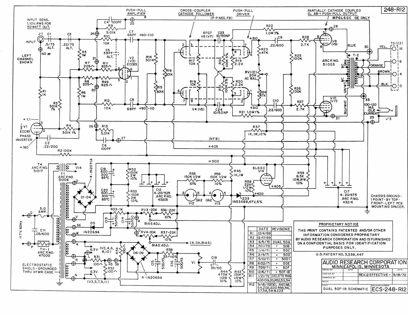 audio research d 50 schematic