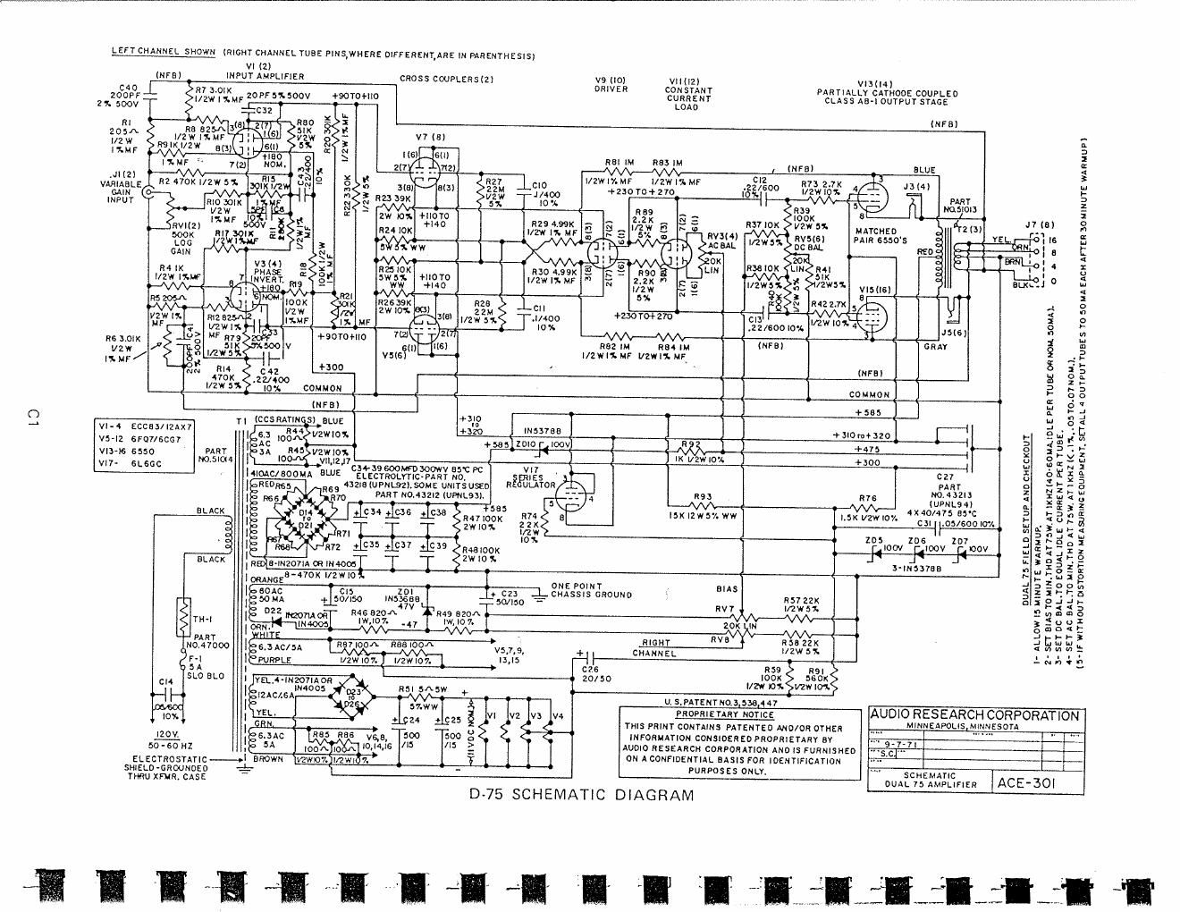 audio research d 75 schematic