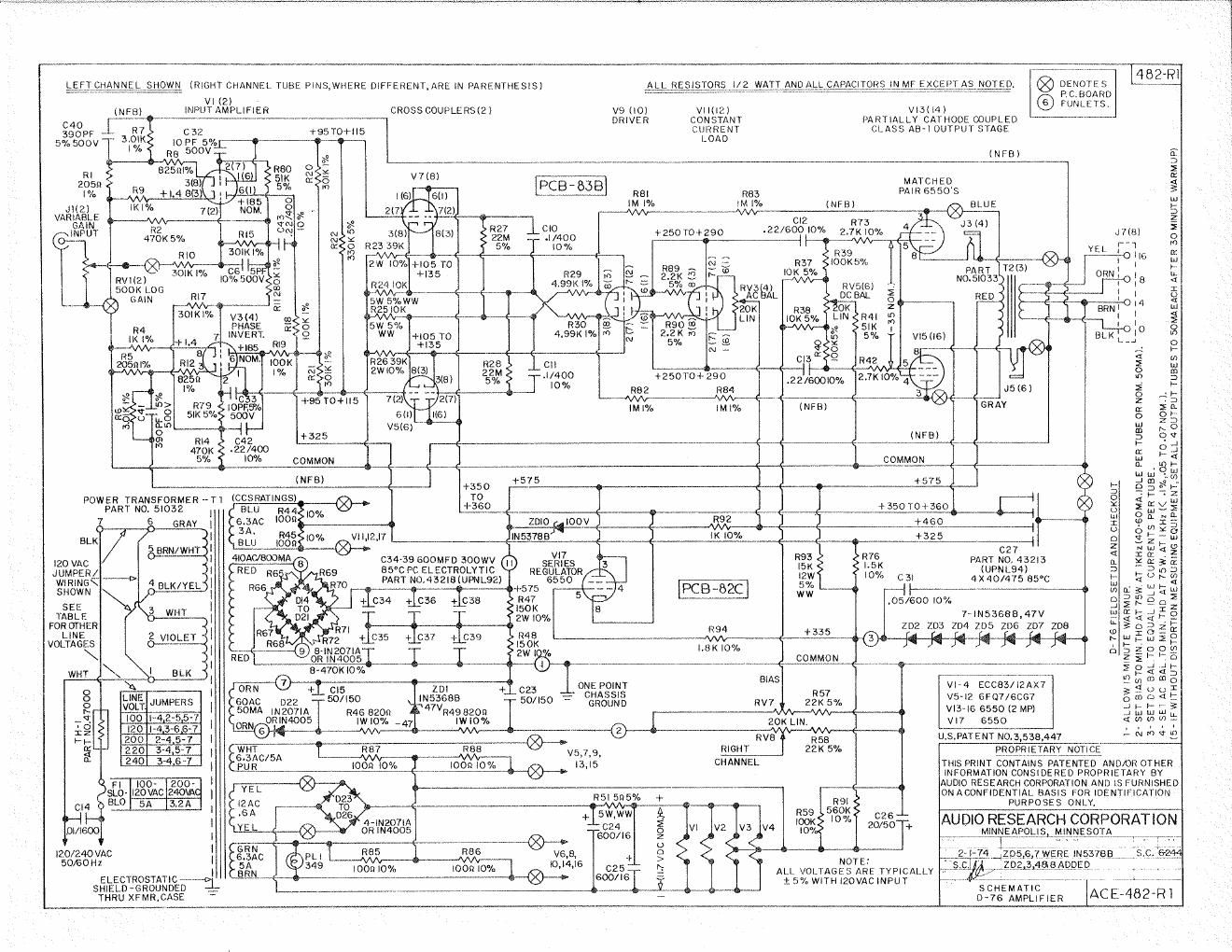 audio research d 76a schematic
