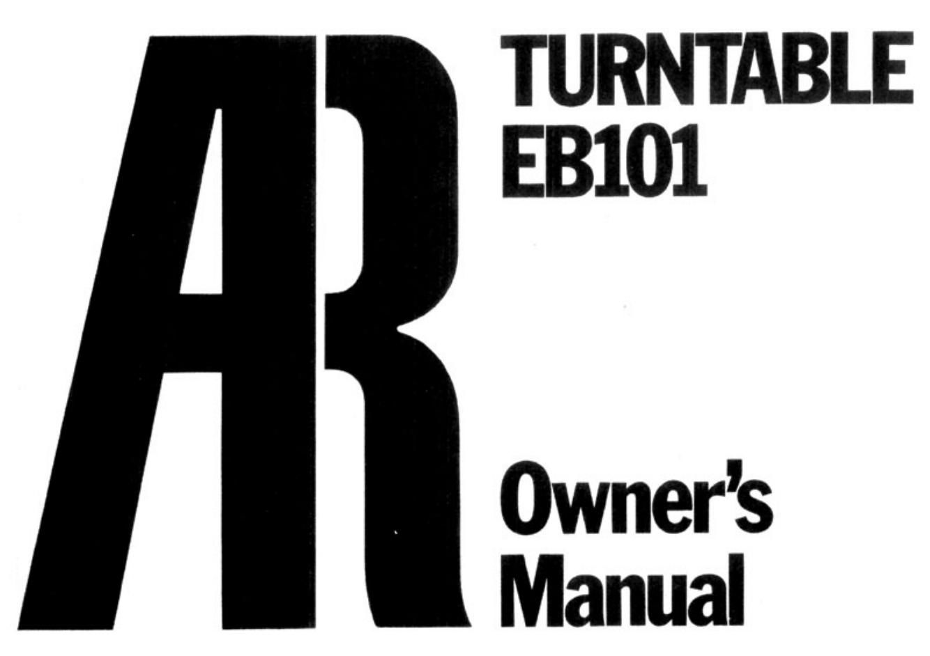 audio research eb 101 owners manual