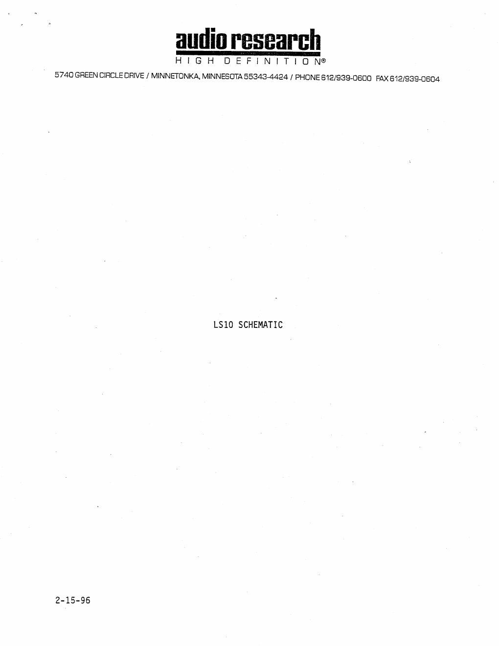 audio research ls 10 pre schematic