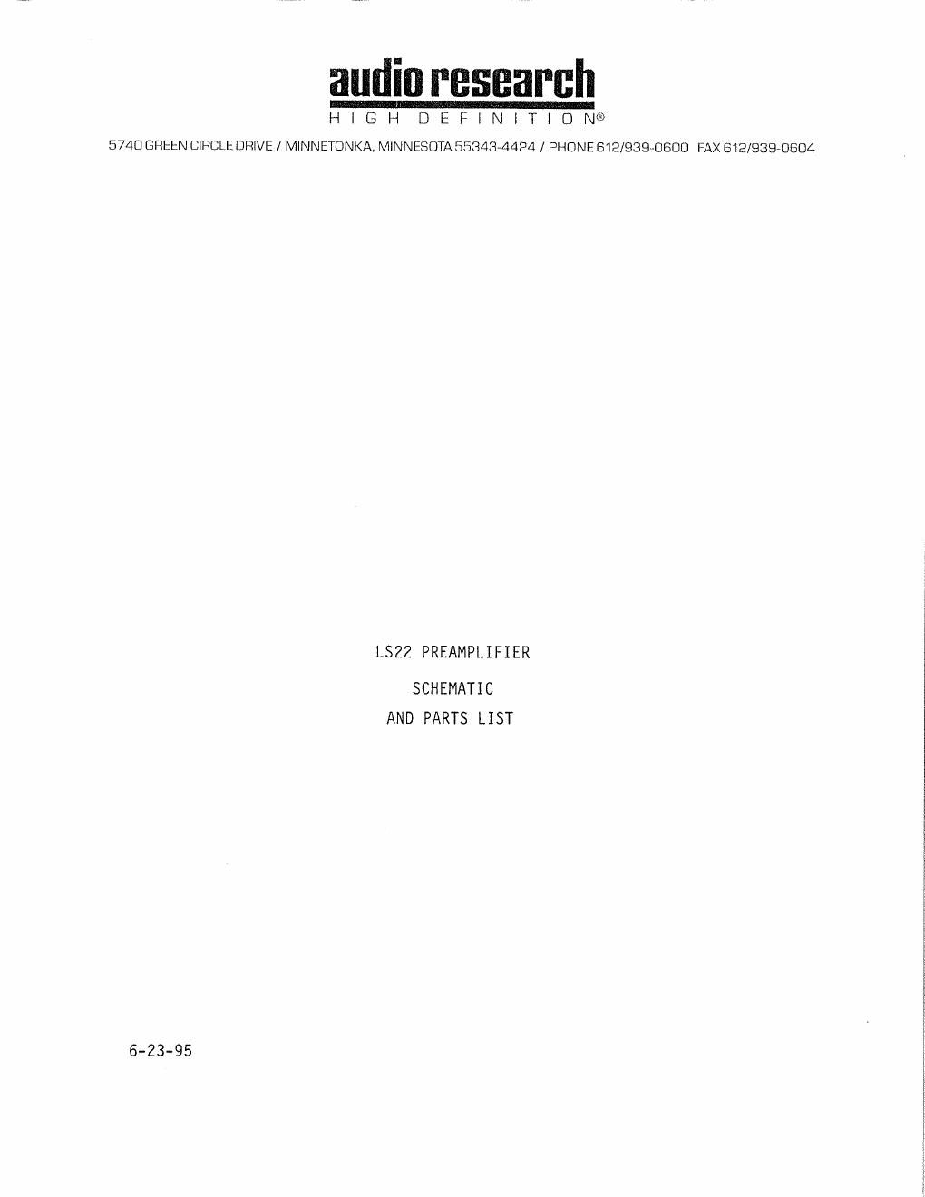 audio research ls 22 pre schematic