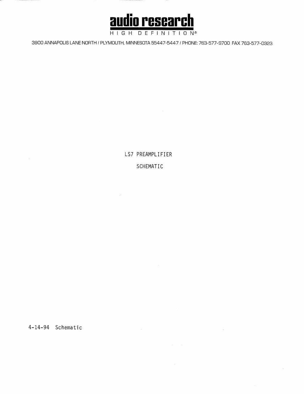 audio research ls 7 pre schematic