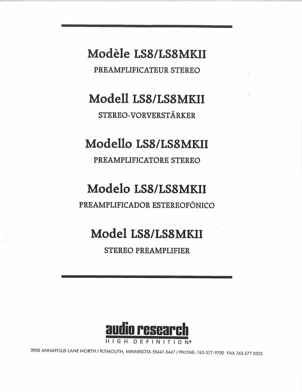 audio research ls 8 ls 8ii owners manual