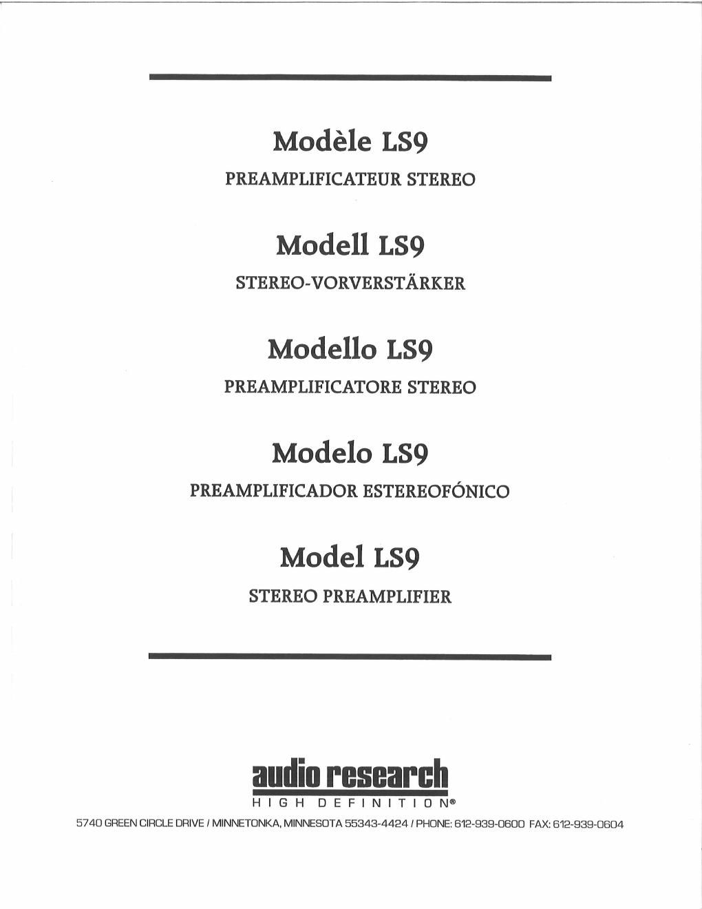 audio research ls 9 owners manual