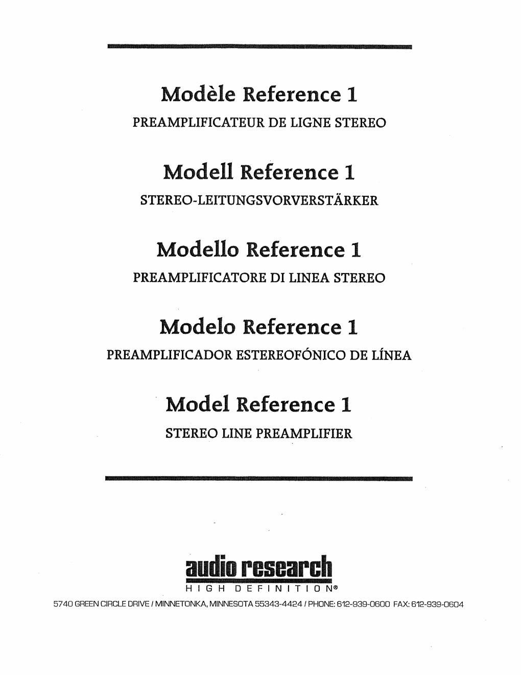 audio research ref 1 owners manual