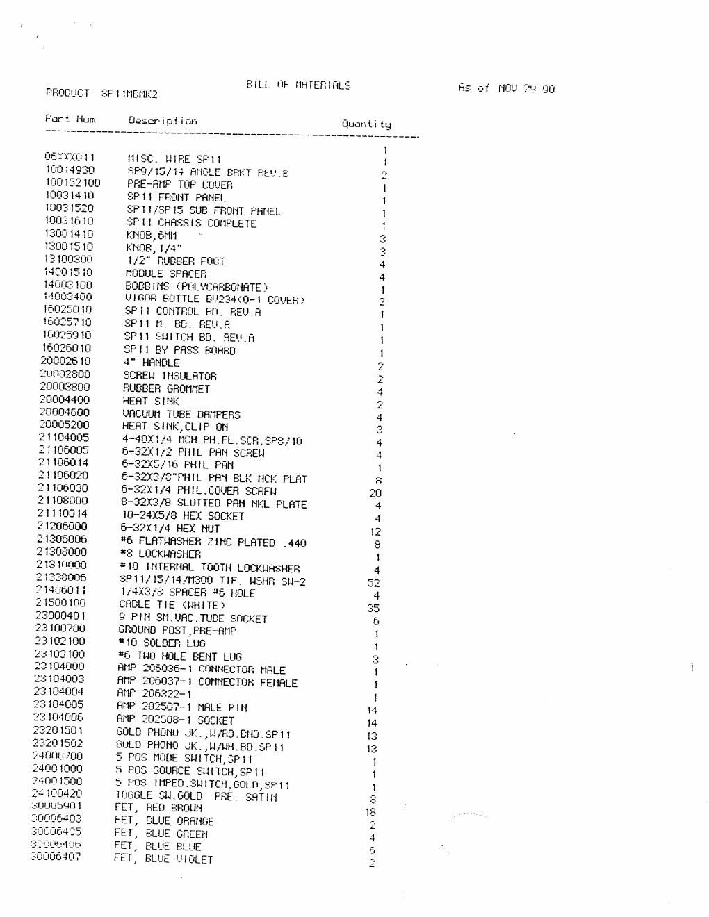 audio research sp 11 mkii list