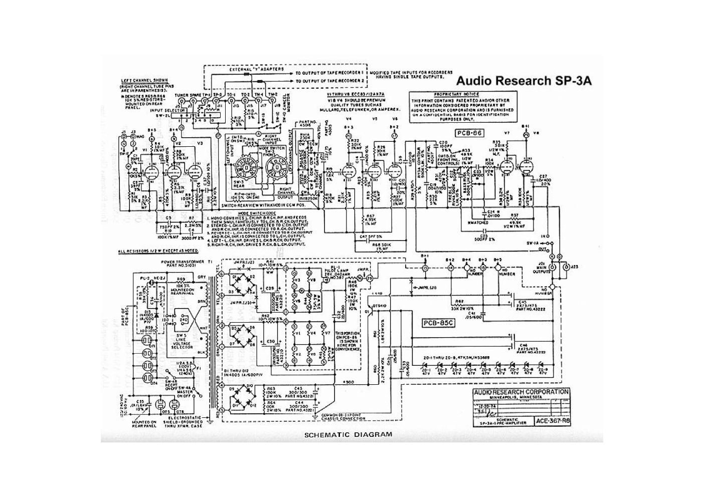 audio research sp 3a schematic