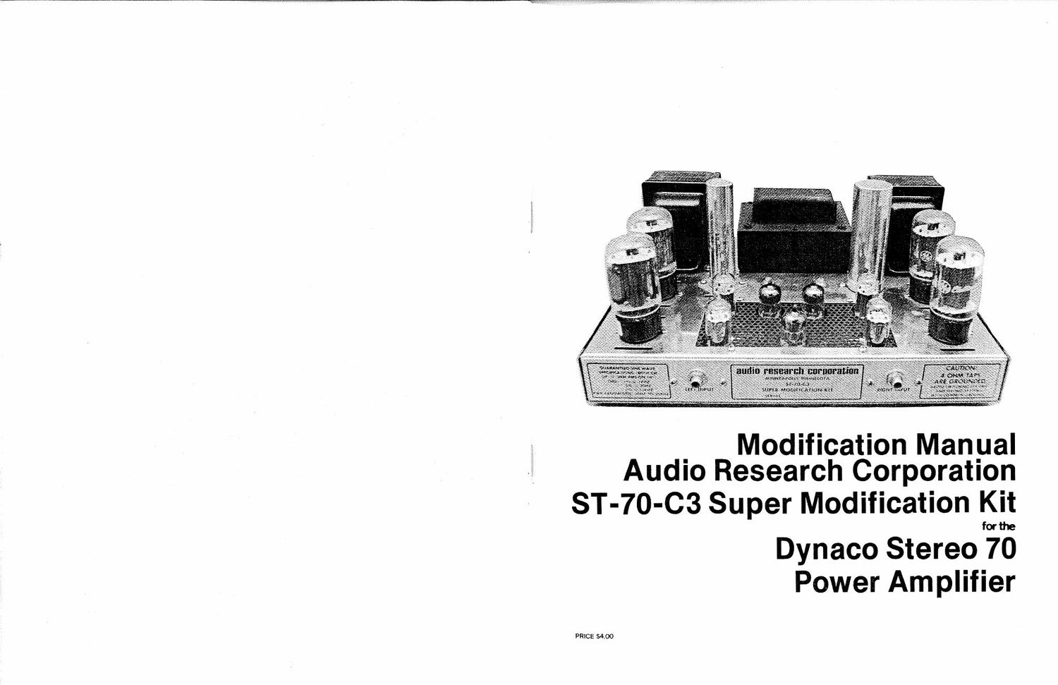 audio research st 70 owners manual