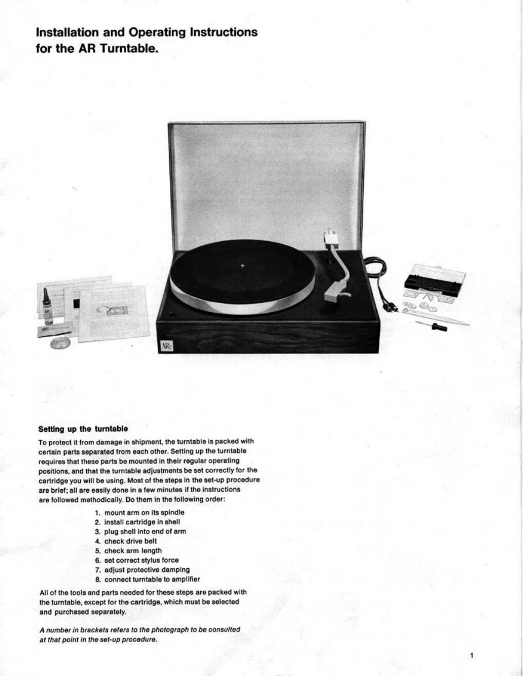 audio research turntable owners manual