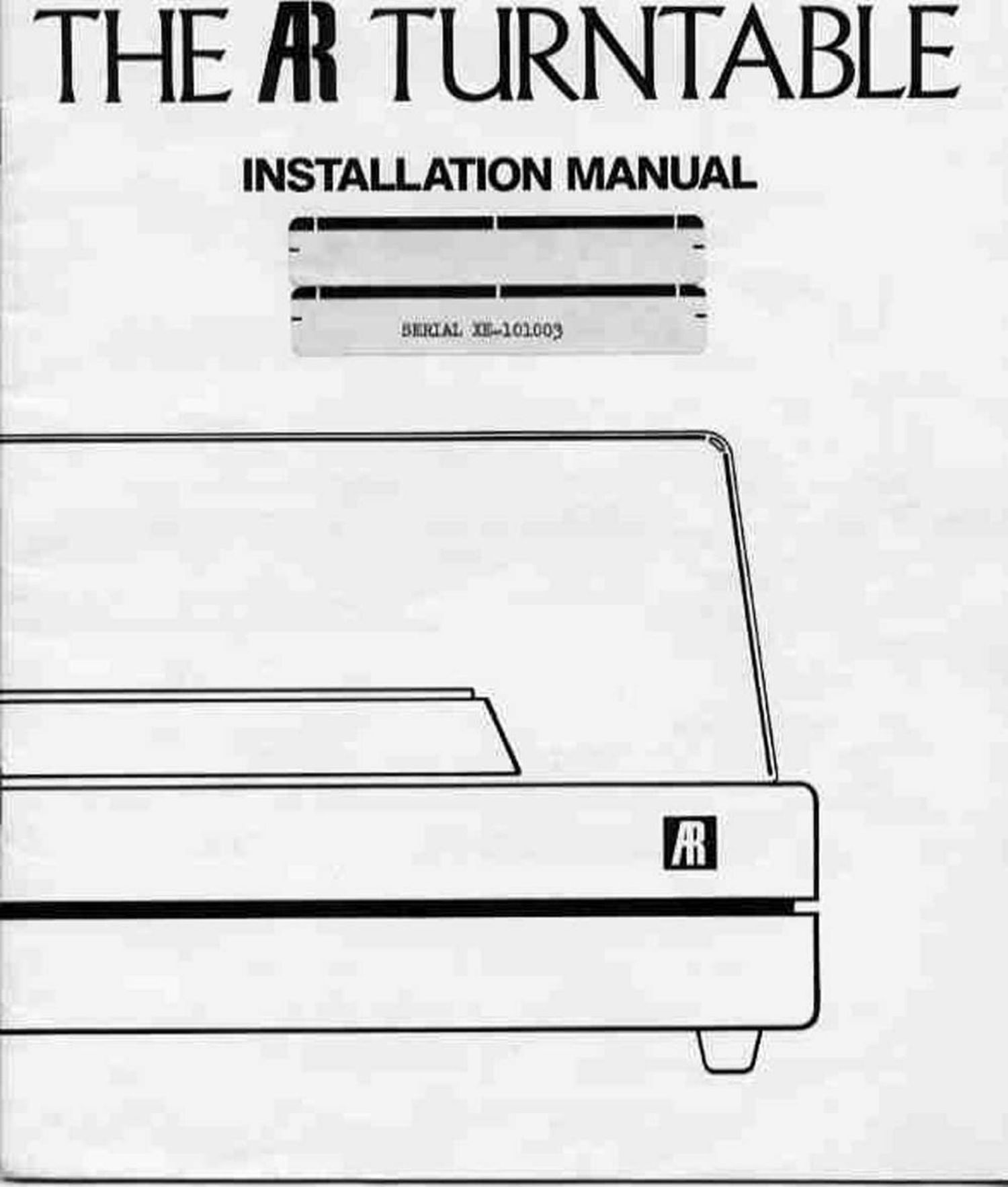 audio research turntable owners manual 2