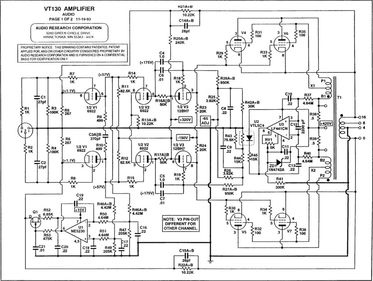 audio research vt 130 schematic