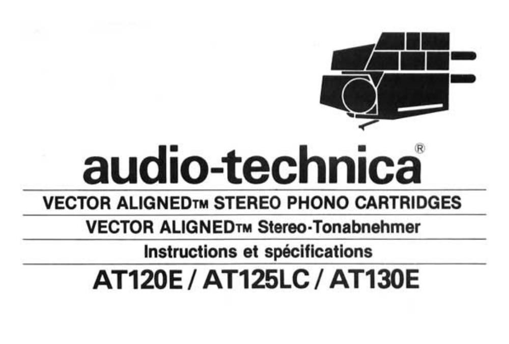 audio technica 130 e owners manual