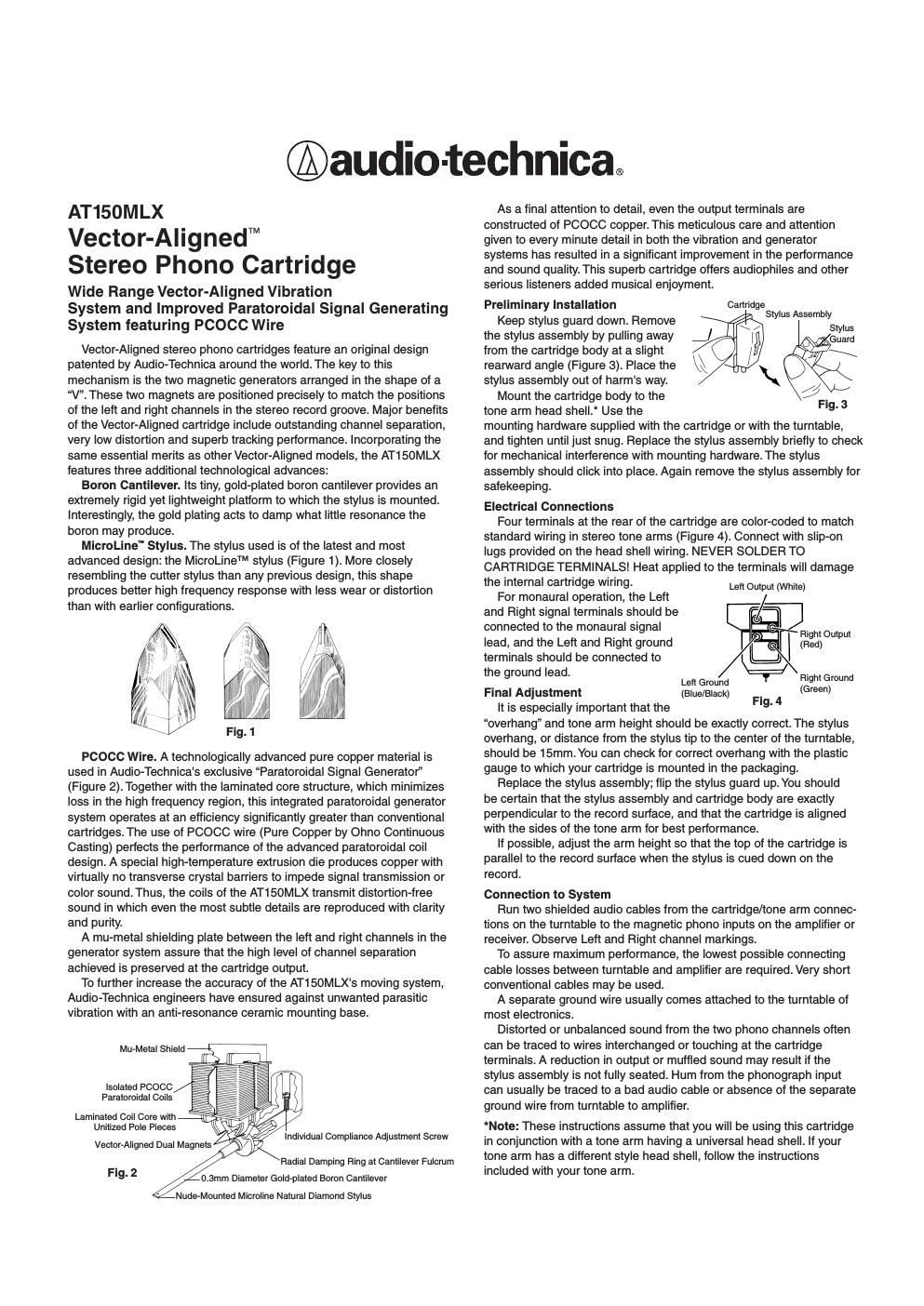audio technica 150 mlx owners manual