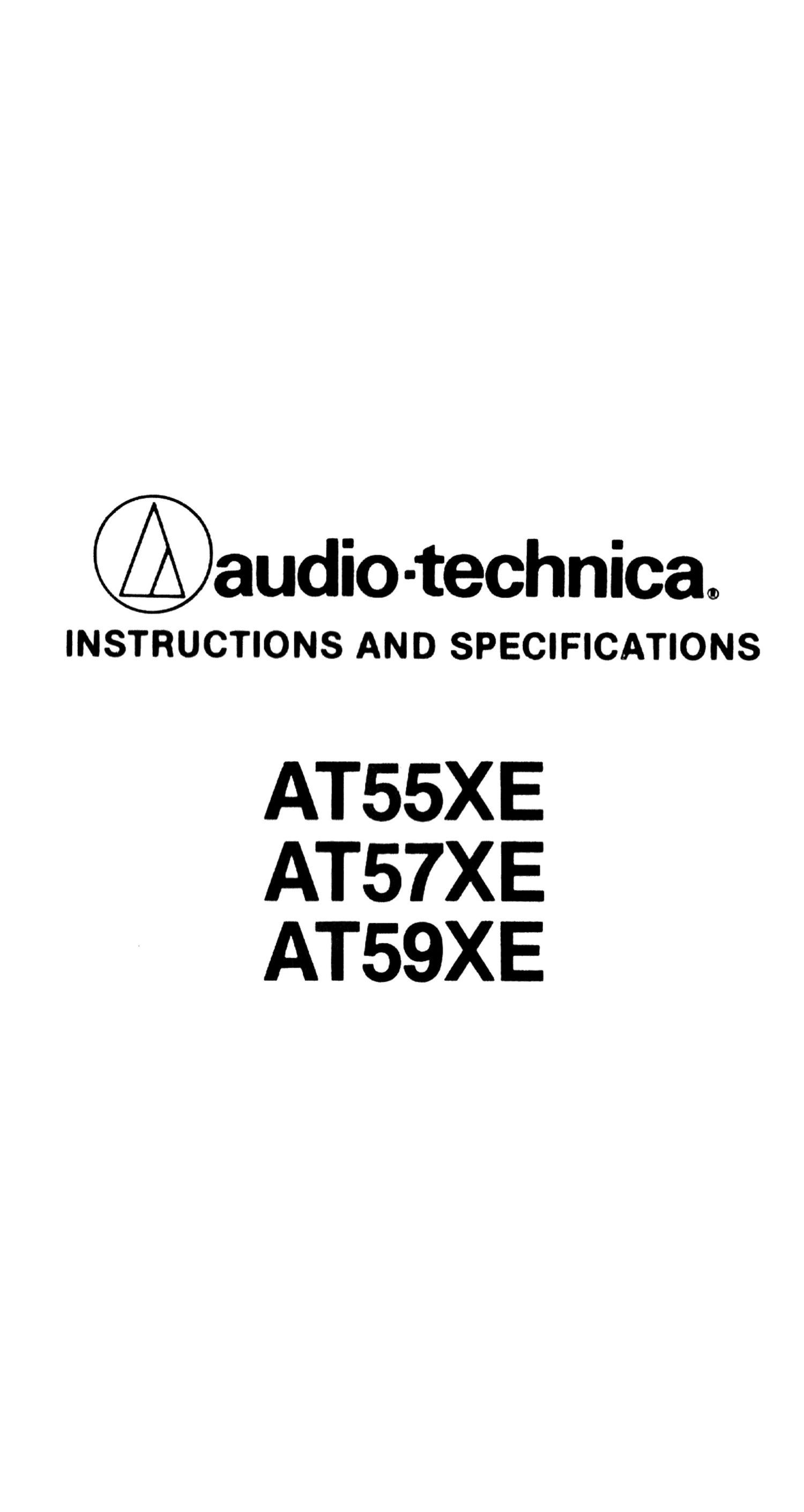audio technica 55 xe owners manual