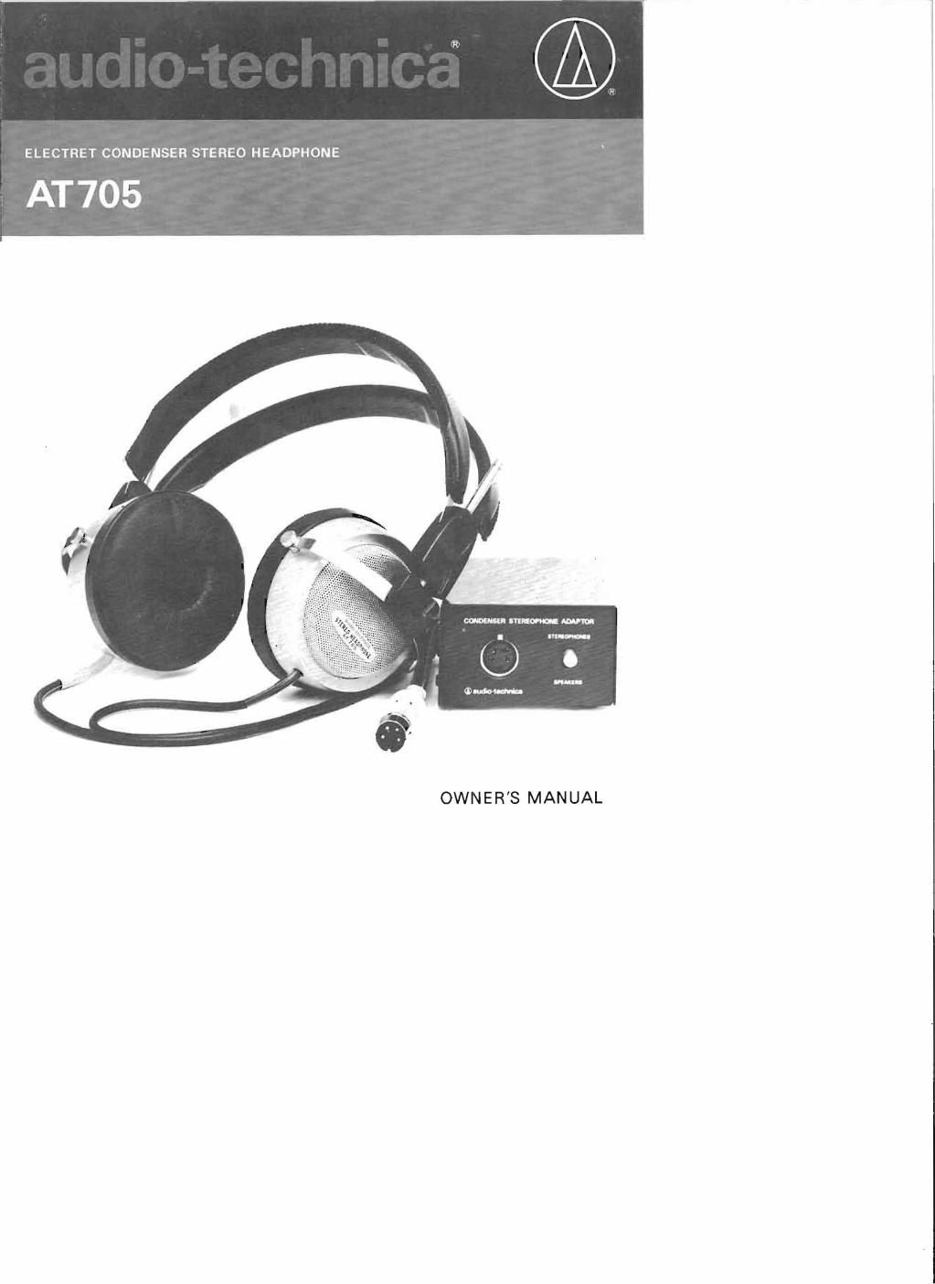 audio technica 705 owners manual
