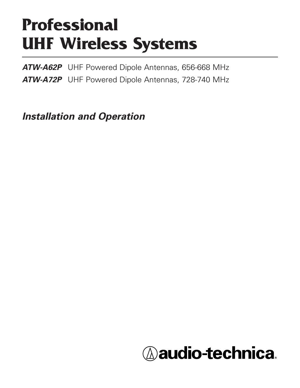 audio technica w62 p owners manual
