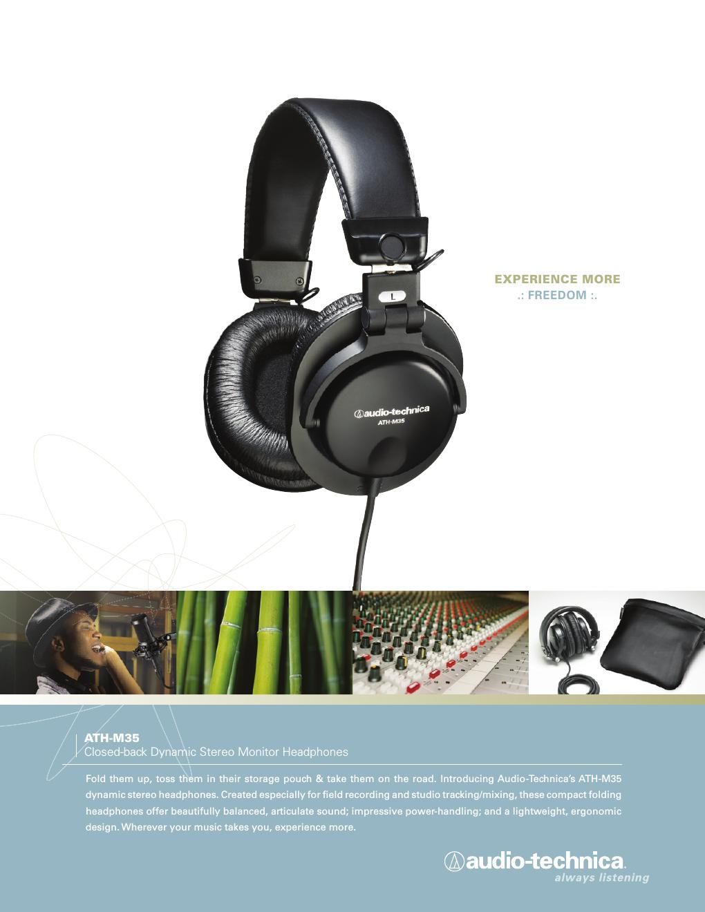 audio technica ath m35 brochure